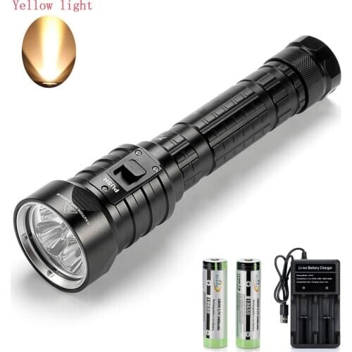 Professional Strong Light Diving Flashlight 4xXM-L2 LED Underwater 100M Dive Waterproof Underwater Light 2x18650 Battery Kit