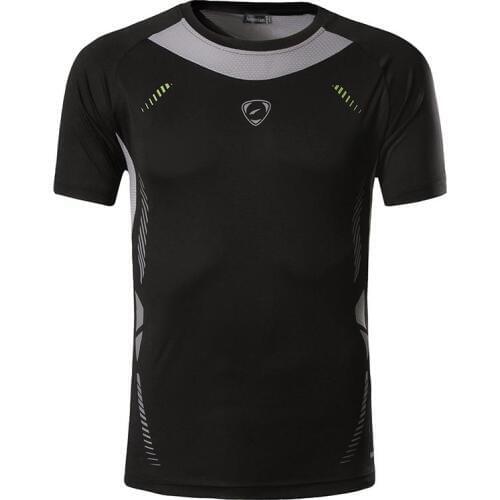 Jeansian Mens Tshirt T-Shirt Tee Shirt Sport Dry Fit Short Sleeve Running Fitness Workout LSL3225 Black