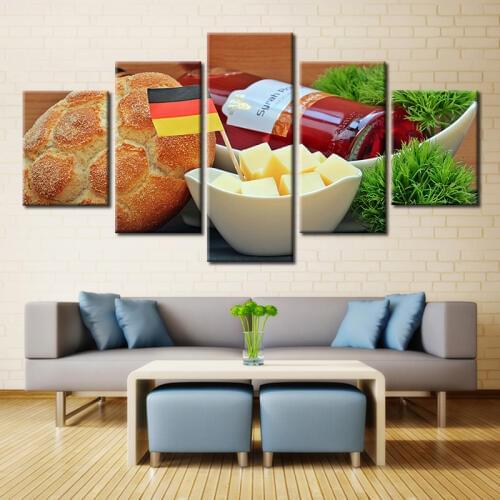 Bread Food Pictures Best Wall Art for Kitchen Decorations Oil Painting Canvas High Quality Customized and Wholesale No Frame