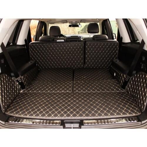 Good quality! Full set car trunk mats for Mercedes Benz GL 350 7 seats 2016-2013 durable cargo liner boot carpets for GL350 2014