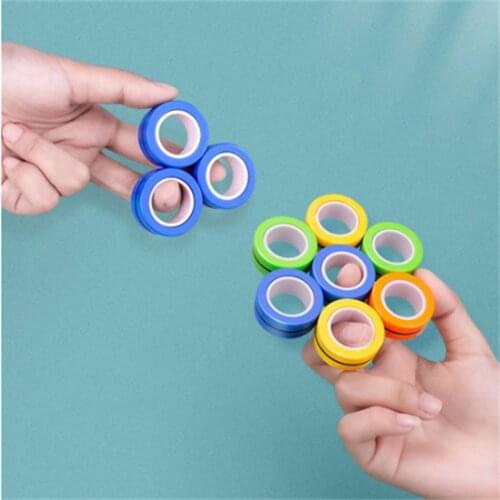 Fidget Toys Magic Rings Strong Magnetic Bracelet Finger Spinners Adult Anxiety Stress Relief Boredom Killing Time Rotating Toys