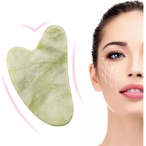 Ice Rose Quartz Jade Stone Heart-Shaped Gua Sha Scraper Massage Handmade Guasha Board Anti Wrinkle Skin Care Tool