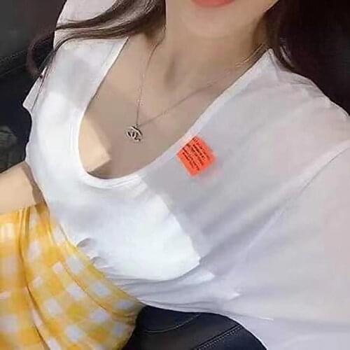 Summer T-Shirts Women O-Neck Short Sleeve Casual Korean Shirts Tops Thin Loose Streetwear 100% Cotton Label Patchwork 2021 Z356