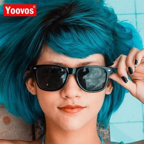 Yoovos Fashion Square Polarized Sunglasses Women Vintage Brand Design Retro Eyeglasses Rice Nail Glasses Lunette De Soleil Femme