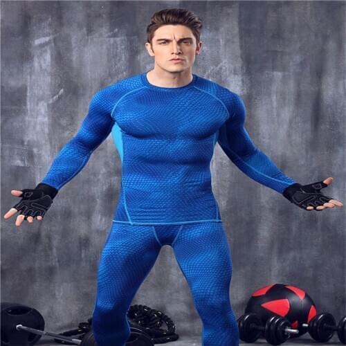 Men Long Sleeves Compression Shirts MMA Rashguard Keep Fit Fitness Base Layer Skin Tight Weight Lifting Elastic T Shirts Homme