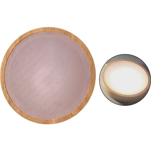 H7JB 1 Piece Night Light Solid Wooden Luminous Base White and Warm Light 2 Colors Lights Base Holder Accessories Round Shaped