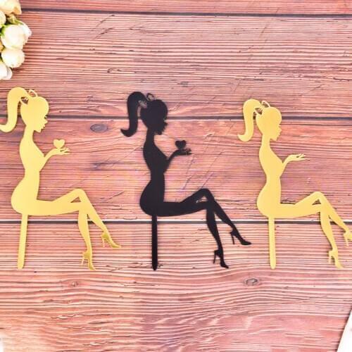 New Hot High Heels Lady Cake Topper 18 Happy Birthday Cupcake Topper For Weddding Girls Birthday Party Cake Decorations