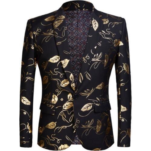 New Gilding suit men High quality printed casual tuxedo wedding mens suit plus size 2020 summer fashion party suit jacket