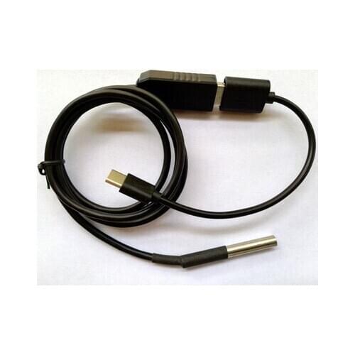 OTG waterproof temperature sensor HID drive-free temperature data collection line Line length 1m