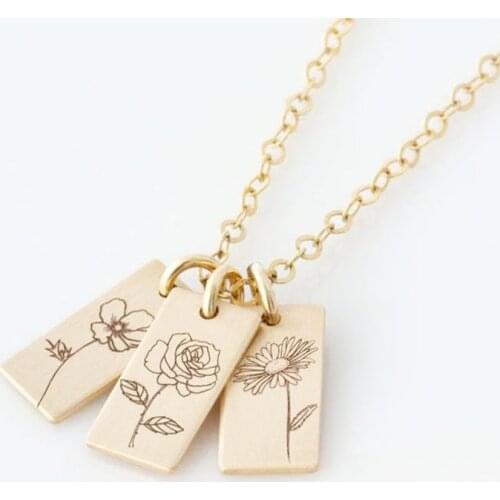 Birth Flower Necklace , Mothers Day Gift for Mom , Flower Jewelry , Gift For Her - Gift for Friends, Sister, Daughter