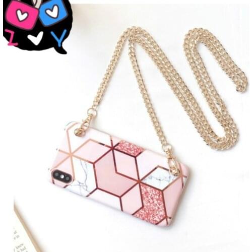 Luxury marble plating splicing silica Crossbody chain bag phone case for huawei nova5 case P20 P30 pro mate20 lite mate 20pro 4e