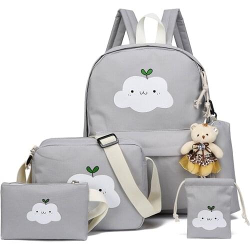 2021 New Fashion Nylon Backpack Schoolbags School For Girl Teenagers Casual Children Travel Bags Rucksack Cute Cloud Printing