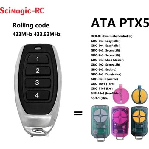 Compatible with PTX5V1 Garage Command Remote control PTX5V2 Handheld Transmitter Rolling code 433.92mhz Remote Control Key