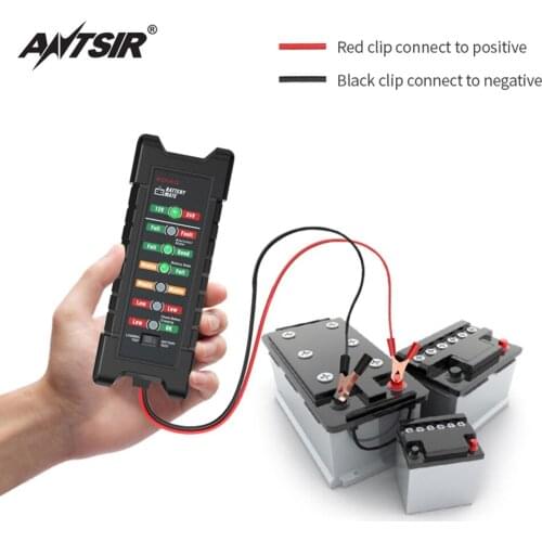 12V Car Battery Tester BM410 6 LED Lights Display Car Diagnostic Tool Battery Alternator Analyzer for Cars Vehicle Motorcycle