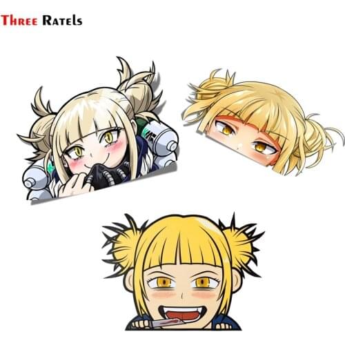 Three Ratels FC106 3D Toga Himiko Anime Peeking Motorcycle Car Bumper Window Decal Vinyl Graffiti Sticker