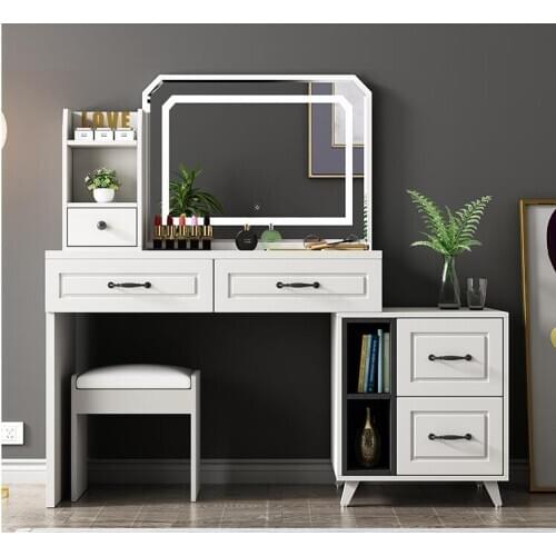 Dressing table simple and economical multifunctional LED light mirror small dressing table storage cabinet one dressing table