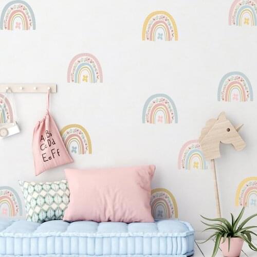 Room decorations cute room decorations kids wall stickers wallpaper rainbow wallpaper vinyl decorations
