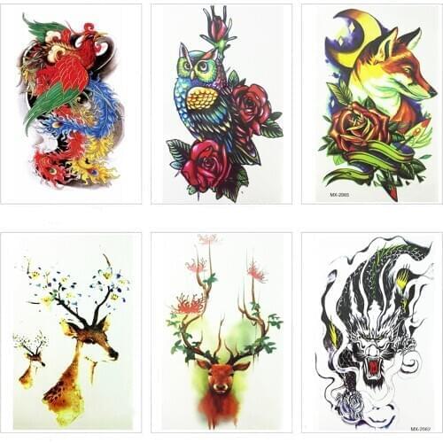 Body Art Beauty Makeup Cool Flower Japanese Carp Waterproof Temporary Tattoo Stickers 19 X 12 CM