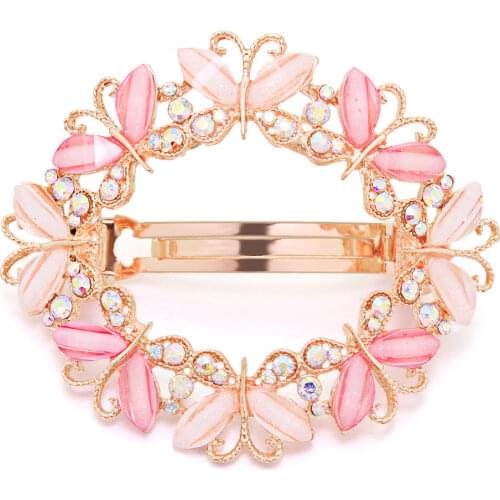 Butterfly Hairpin Crystal Flowe Hair Clips For Womens Girls Barrettes Clamp Hairpins Brooch Hair Styling Tools DF159