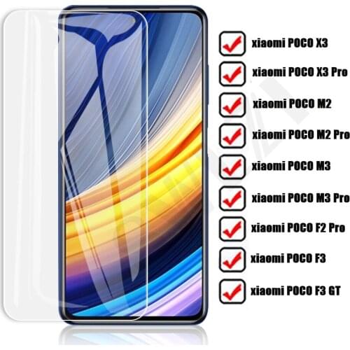 Protective film for Xiaomi POCO F3 GT X3 redmi note 10 pro Max 10s 9 9T 9s 8 2021 M3 M2 F2 tempered glass phone screen protector