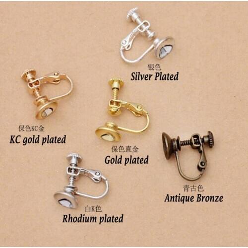 100pcs 8mm Cap Bowl Spiral Copper Ear Clip Earring Clips Earring Findings Jewelry Accessories