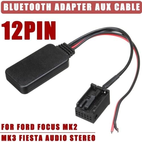 12-Pin Car Wireless Bluetooth Module Music Adapter Stereo Auxiliary Receiver Aux Audio Cable For Ford For Focus Mk2 Mk3 For Fies