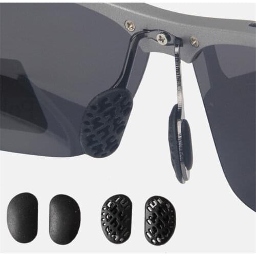 2Pcs/ Bag Black Silicone Sunglasses Hollow Out Airbag Soft Nose Pads Bayonet Breathable Comfortable Glasses Anti-Slip