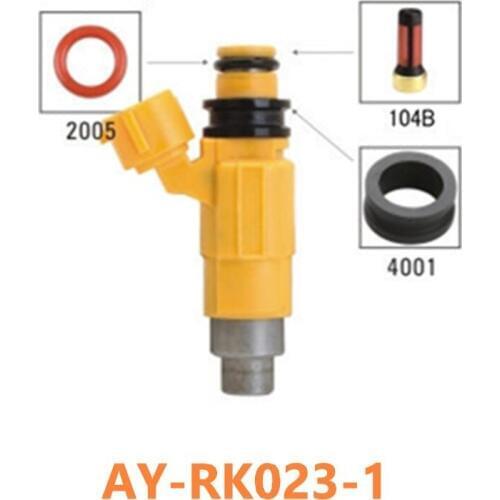 40sets For Mitsubishi TOP feed fuel injector repair kits fuel injector filter rubber oring and rubber seals(AY-RK023-1)