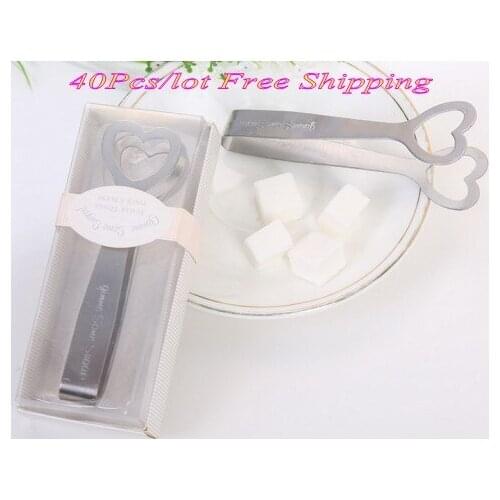 40 Pieces/Lot)Love Heart Wedding gift favors of Heart Sugar Tongs Party Favors for bridal tea party and wedding decorations