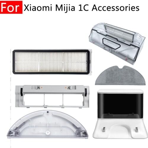 For Xiaomi Mijia 1C Accessories Wheel Rag Hepa Filter Main Brush Cover Dust Box Water Tank Charging Pile Robot Vacuum Cleaner