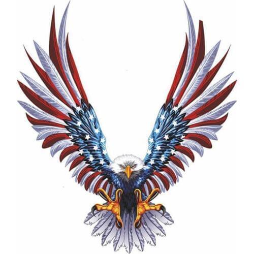 Car Decal Flying Hawk Car Truck USA Eagle Flag Sticker Hood Decals Reflective Tape Adhesive