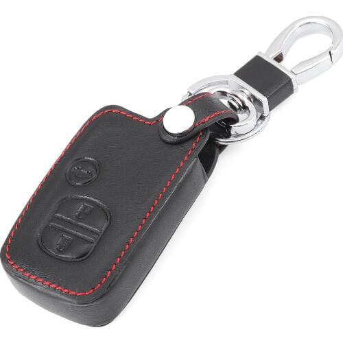 Car Genuine Leather Remote Control Car Keychain Key Cover Case For Toyota Camry Crown Prado Smart Key