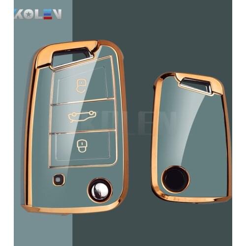 TPU Car Key Case Cover Holder Shell For VW Volkswagen Golf 7 MK7 Tiguan MK2 For Seat Ateca Leon FR 2 Ibiza Skoda Octavia Kodiaq