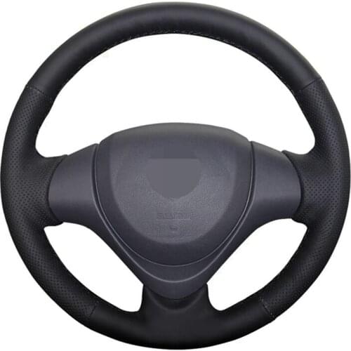 Car Steering Wheel Cover Soft Hand-Stitched Non-slip Black Artificial Leather For Suzuki Swift 2011 2012 2013 Accessories