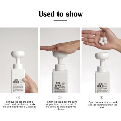 Flower Foam Soap Dispenser Soap Bottle Foaming Lotions Refillable Bottle Flower Pump Head Soap Shampoo Cosmetic Empty Bottle