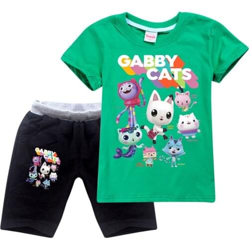Gabby Cats Toddler Girl Clothes Summer Short Sleeve T Shirt Shorts Kids Gabby Dollhouse Christmas Costume Fashion Girls Clothing