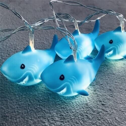 3M 20 Leds string light USB or Battery powered Shark Led Night Light Kids Room Foyer Window Decoration