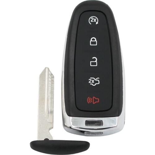 HKOBDII 4+1/5B Replacement Smart Prox Key Remote Shell Buttons Keyless Entry For Ford Edge Escape Explorer MKS MKT Uncut Blade