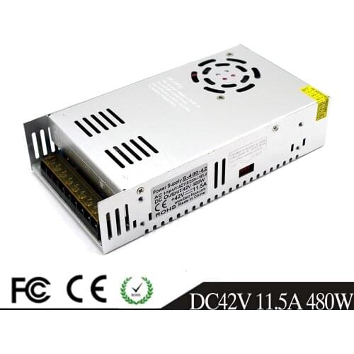 DC42V Power Supply Switching 11.5A 480W Driver Transformer 110V 220V AC To DC 42V Power Adapter for CNC CCTV Stepper Motors Lamp