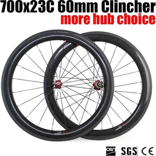Catazer Racer Road Bicycle 700x23C 60mm Clincher Wheelset Full carbon Wheels UD matte, with Basalt brake surface 3K/UD matte
