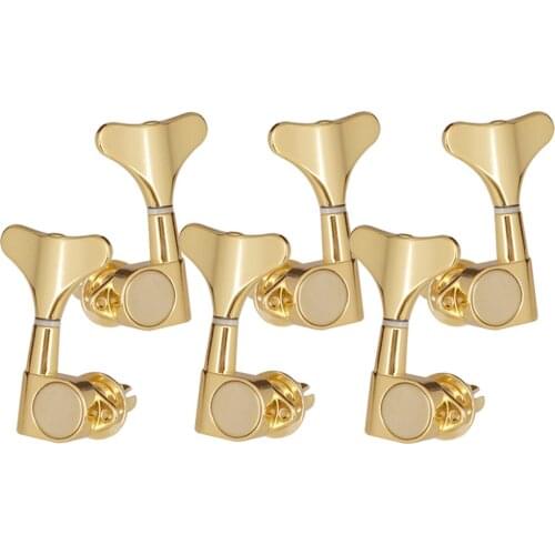 Pack of 6 3L3R Alloy Electric Bass Machine Heads Tuners Replacement Tuning Pegs Closed Tuning Keys 2.2 x 1.09inch