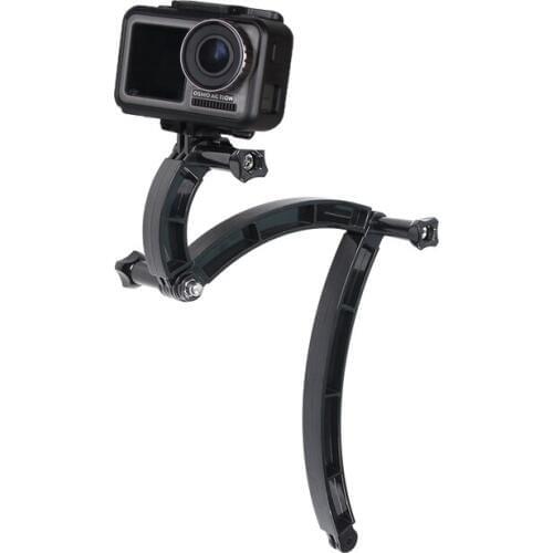Motorcycle helmet mount extended arc bracket arm 3-way holder With fixed base for dji Osmo Action camera Accessories
