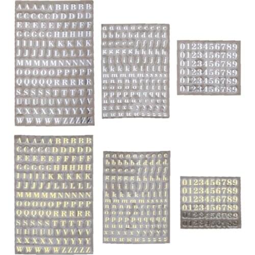 M2EA 3 Styles Alphabet Letter Number Resin Decorative Sticker Adhesive Resin Mold DIY Stickers Clear Film Sticker Resin Craft