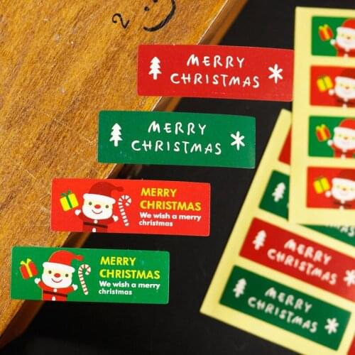 120pcs Merry Christmas Gift Sticker Labels Santa Claus Self Adhesive Paper Sticker For Scrapbooking DIY Xmas Gift Box Decoration