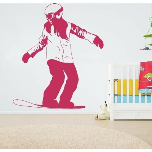 Snowboard Wall Decal Gymnasium Art Window Decoration Mural Snowboarding Ski Winter Sport Vinyl Sticker Home Decor Teen Room Z770