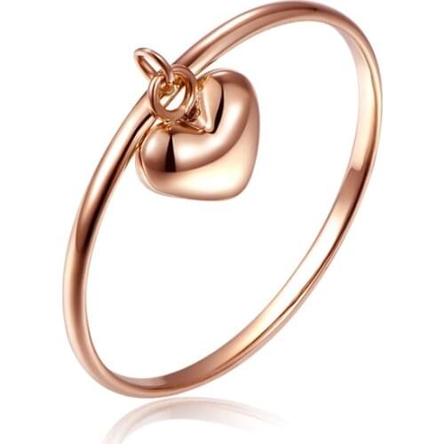 New Arrival 18K Rose Gold Ring Women AU750 Gold Heart Ring P6117