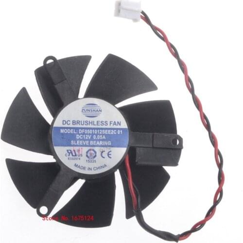 DF0501012SEE2C 47mm DC 12v 2pin 2 lines Computer Cooler Fan For Sapphire X1300 HD4650 HD3650 Graphics Video Card cooling