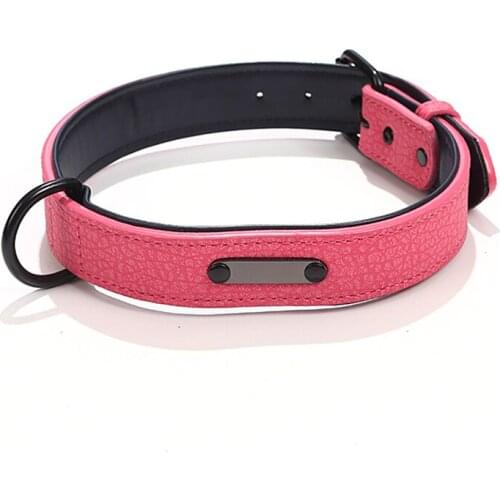 Personalized Adjustable Leather Collar Pet Id Tag Engraved Name For Cat Puppy Dog Accessorie Nameplate Leash Pitbull Pug Custom