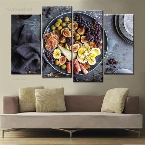 Posters and Prints Nordic 4 Pieces Hd Print Fruit Food Wall Art Pictures for Living Room and Kitchen Home Decoration No Frame