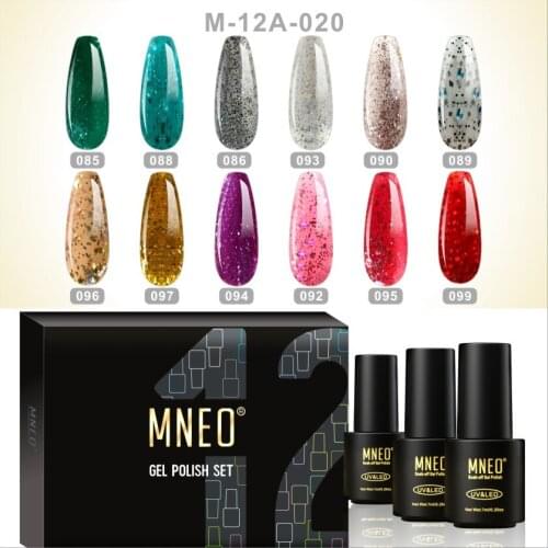 Semipermanent UV Led Esmaltes Gel Nail Polish Glitter Shiny Sequin 12 Color Nails Enamel Kit Manicure Semilac Hybrid Varnishes